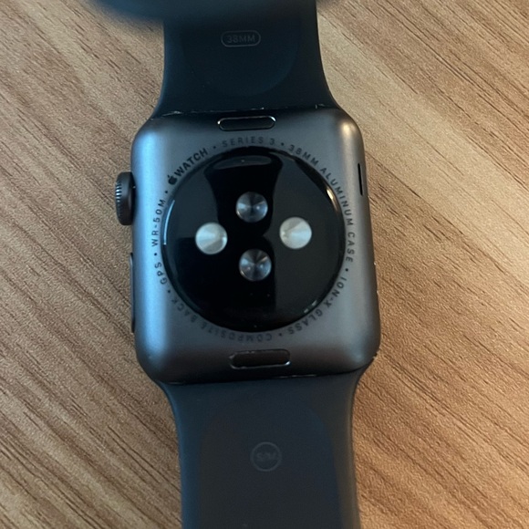 Like new Apple Watch Series 3 aluminum with black sports band - Picture 2 of 4